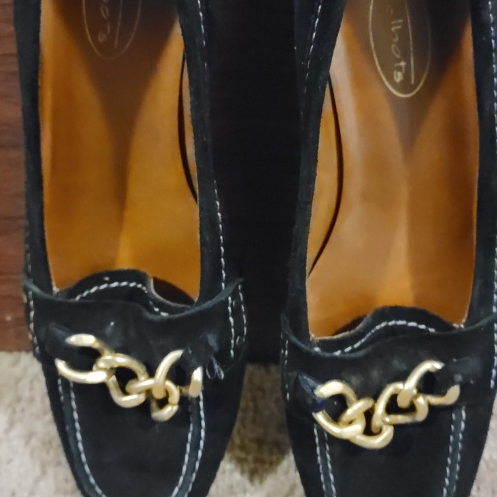 Talbots, Black Leather/ Suede, ( 7)